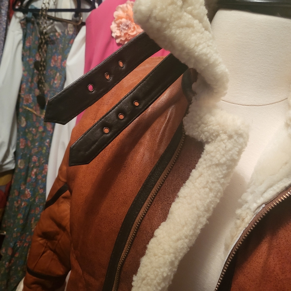 Shearling Lined Leather Parka - image 4